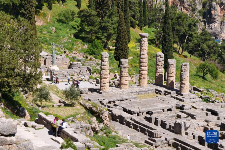 希腊德尔斐考古遗址风光